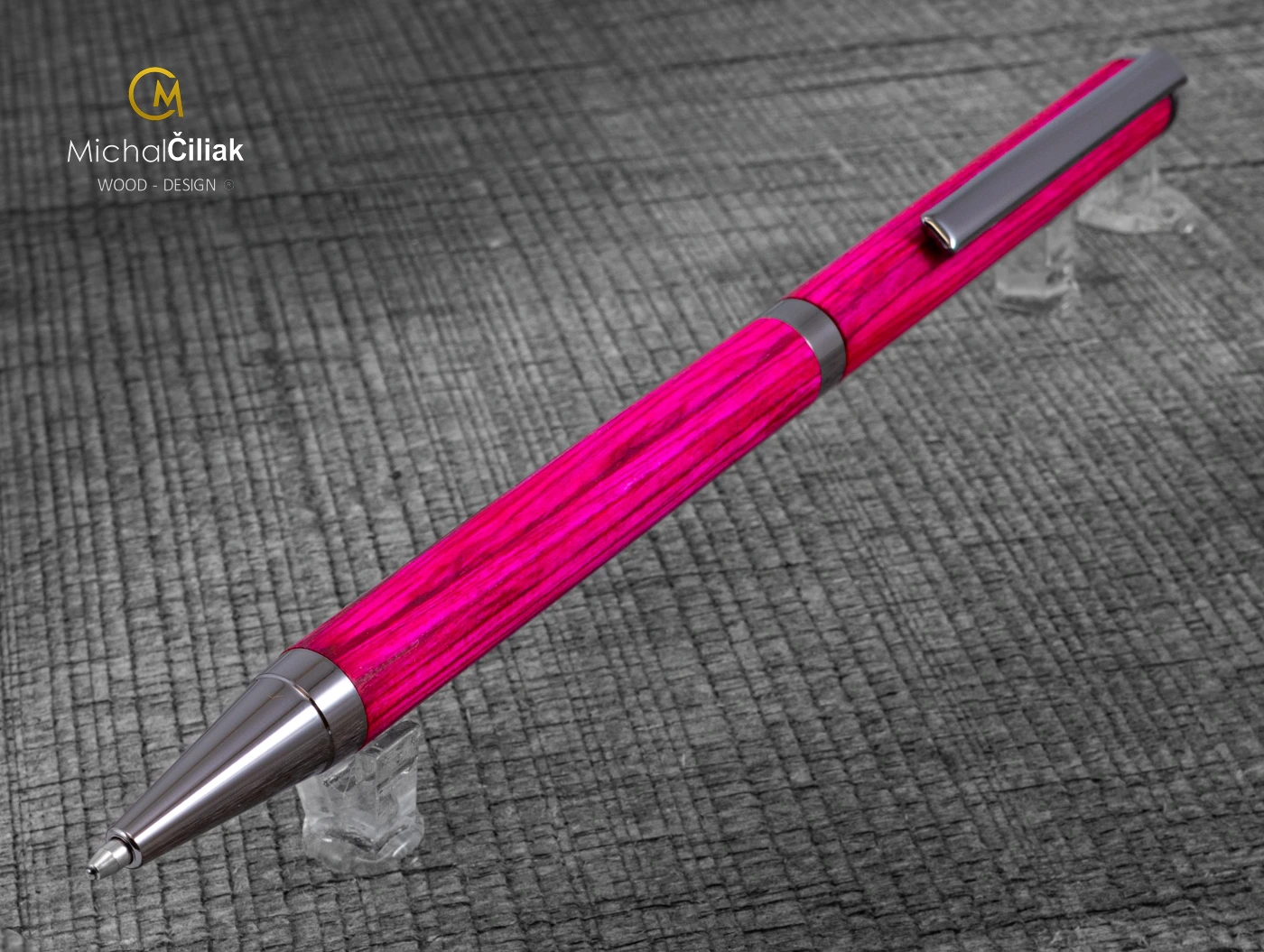 Wooden luxury pen pen Superior Dyed veneer - Slimline gunmetal