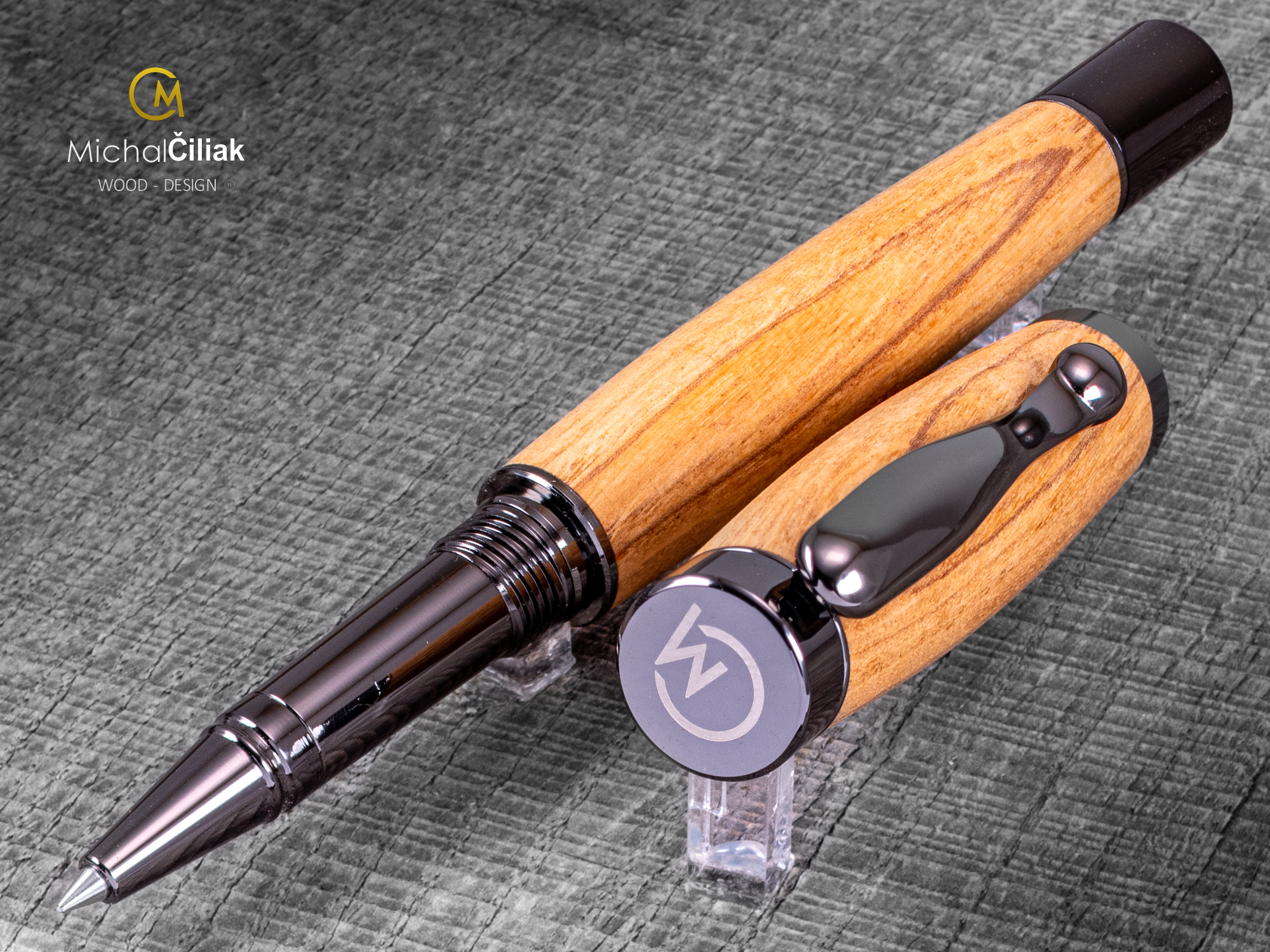 Dřevěné kuličkové pero Superior Jasan - Elegant gunmetal