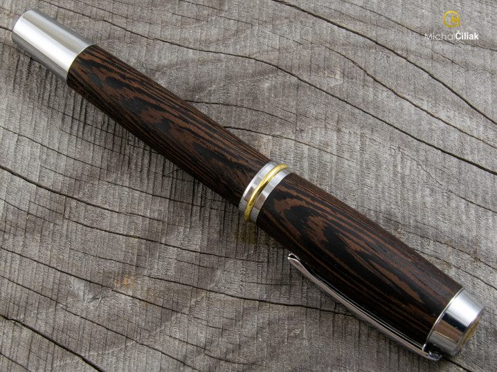 Exclusive und luxuriöse kugelschreiber von herausragender Qualität Wengé - Burly chromedesign (Gravur Gravur des Stiftes und der Box (+25 €), Box Box aus Eiche (+39 €))