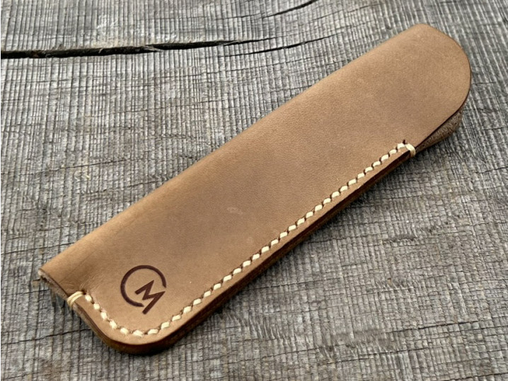 _Traditionell hergestelltes, ledernes Etui für Füller - Hellbraun