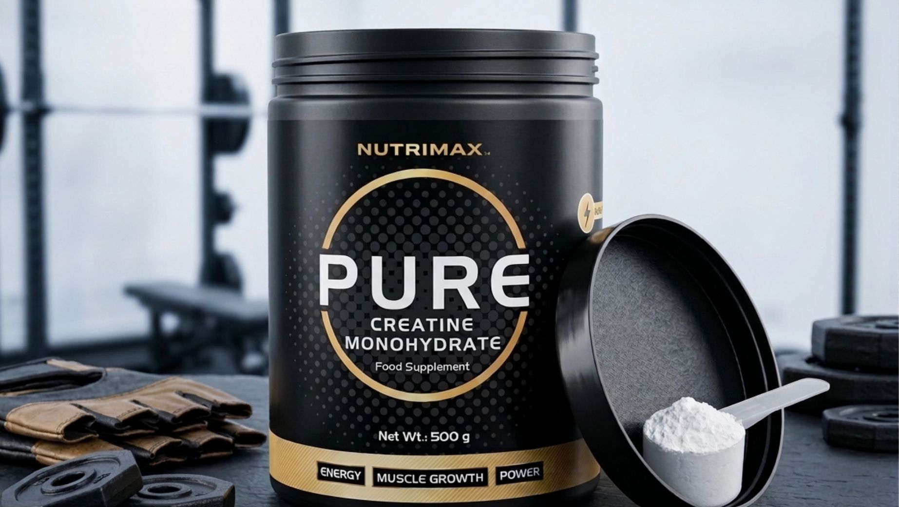 Kelímek NutriMax Pure Creatine Monohydrate 500 g s odměrkou