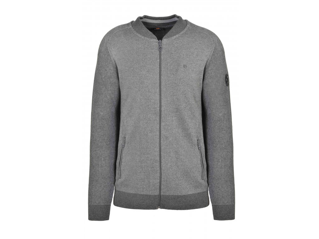 Sivý pánsky sveter so zipsom 17834 - MICHELL.SK