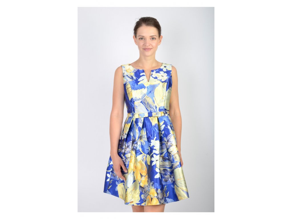 Krátke vzorované elegantné kvetované  šaty 12561