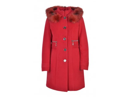 červený dámsky kabát