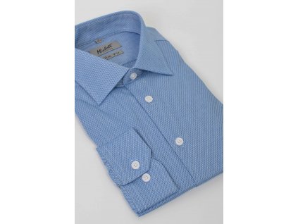 Pánska modrá Slim fit košeľa na výšku 164-170cm s dlhým rukávom 15180