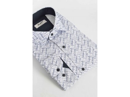 vzorovaná biela slim fit košeľa