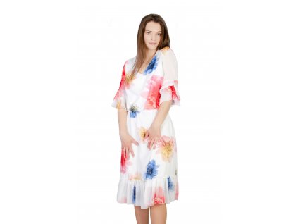 Dámske vzorované farebné kvetované šaty na bežné nosenie 14285