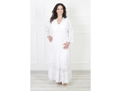 Dámske dlhé boho biele šaty 18332