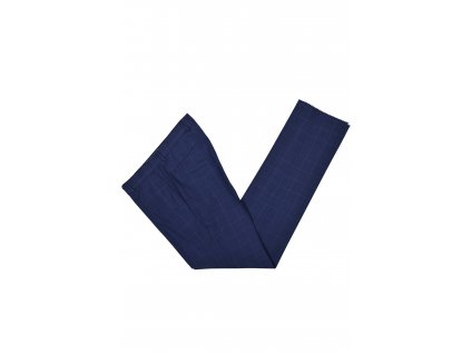 Modré pánske kockované oblekové nohavice  17703