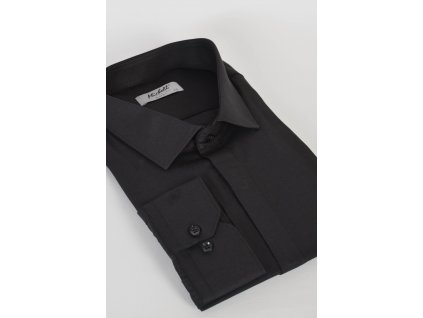 Čierna slim fit košeľa s dlhým rukávom na výšku 176 až 182 cm 18662