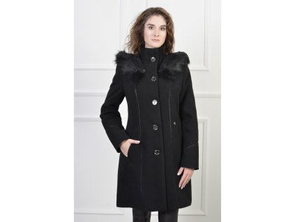 čierny dámsky elegantný kabát