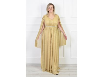 dlhé zlaté spoločenské šaty Michell