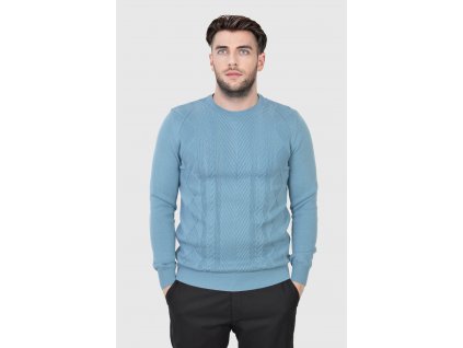 pánsky azúrovo modrý sveter