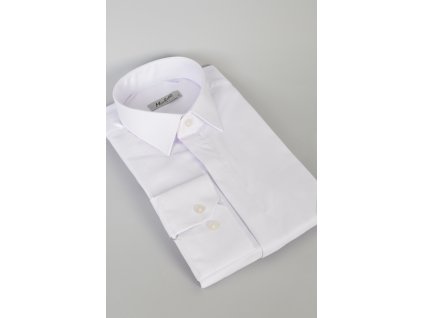 Pánska Slim fit biela košeľa so skrytou légou  s dlhým rukávom na výšku 176 až 182 cm 19396