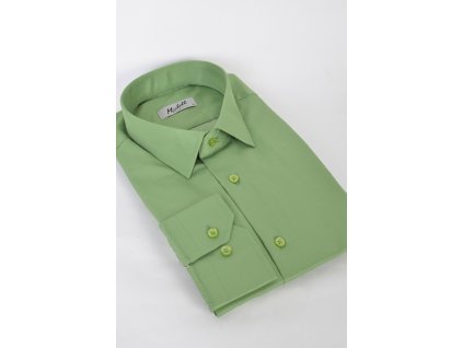 Zelená pánska košeľa Slim fit strihu s dlhým rukávom na výšku 176 až 182 cm 19335