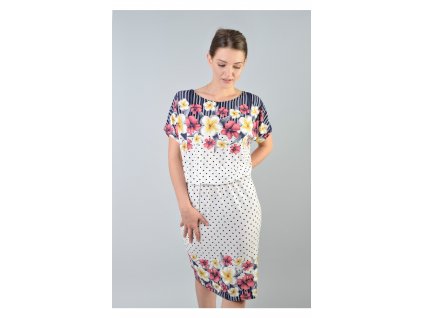 Krátke vzorované kvetované šaty na bežné denne nosenie 15580