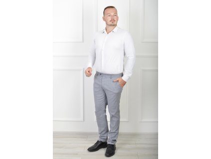Pánske oblekové sivé nohavice s jemným vzorom 19854