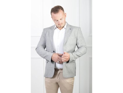 Pánske ľanové sivé sako 20263