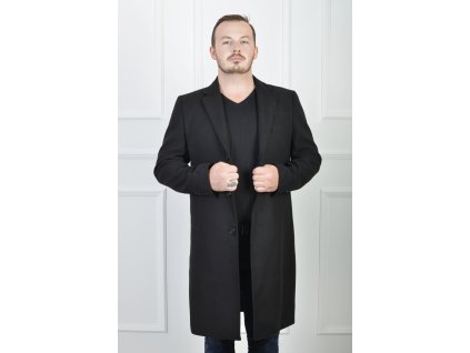 Dlhý pánsky čierny kabát so zapínaním na gombíky  II.akosť 20434