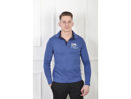 Pánska modrá polokošeľa s potlačou Camp 20692