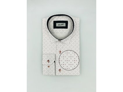 Pánska Slim fit biela košeľa s červeným vzorom na výšku 188/194 cm 21345