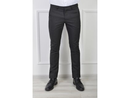 Pánske antracitové Slim nohavice s jemnou štruktúrou 21324
