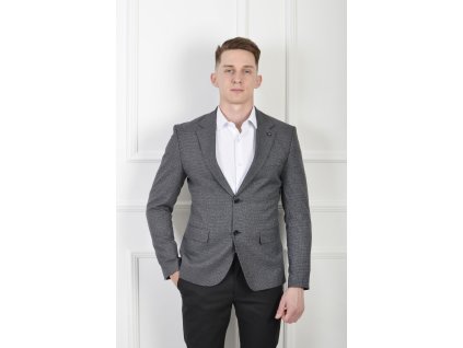 Pánske sivo-modré sako so vzorom malých kociek 21318