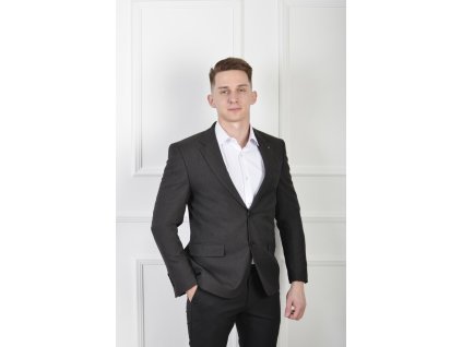 Pánske sako hnedej farby so štruktúrou 21313