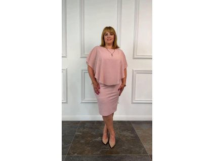 Dámske krátke staroružové šaty s trblietavým vrchom 21606