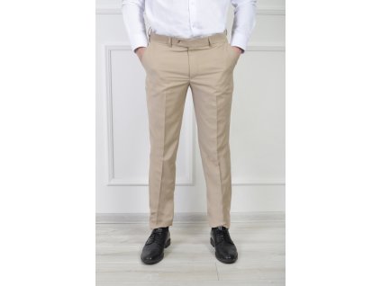 Pánske hladké oblekové nohavice karamelovej farby 21505