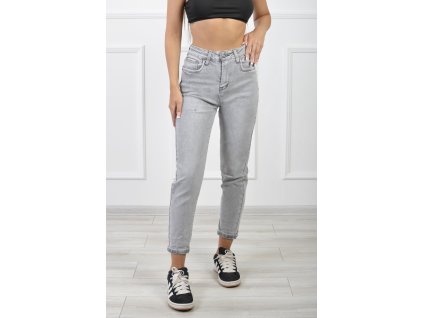 Dámske 7/8 sivé jeansove nohavice 21864