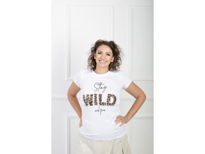 Dámske biele tričko s nápisom "wild" 21856