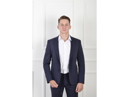 Pánske oblekové jednofarebné sako modrej farby 21715