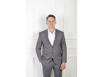 Pánske oblekové štruktúrované sako sivej farby 21679
