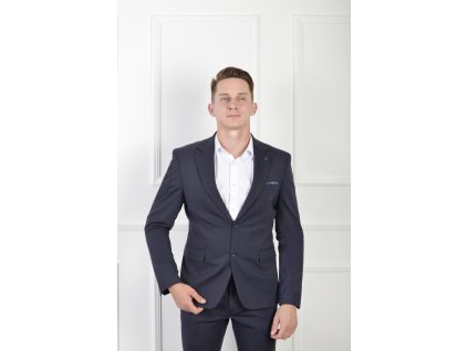Pánske oblekové hladké sako tmavomodrej farby 22212