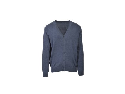Pánsky modrosivý sveter so zapínaním na gombíky 22520