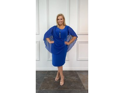 Dámske parížske modré šaty s mušelínom 22707