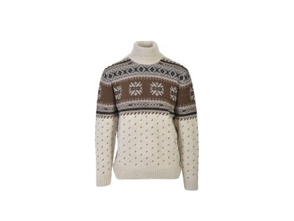 Pánsky zimný béžový sveter s vysokým golierom 22516