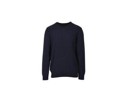 Pánsky tmavomodrý pulóver s jemným geometrickým vzorom 22497