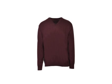 Pánsky bordový pulóver s výstrihom do V 22502
