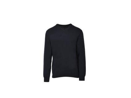 Pánsky tmavomodrý pulóver s výstrihom do V 22539