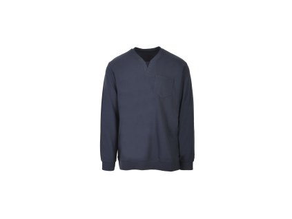 Pánske tmavomodré tričko s gombíkmi pri výstrihu a náprsným vreckom 22402