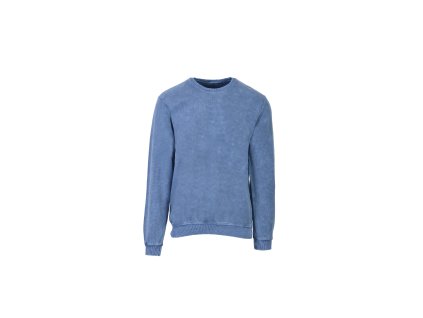 Pánsky modrý štruktúrovaný bavlnený pulóver 22360
