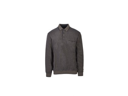 Pánska hnedá polokošeľa s dlhým rukávom 22432