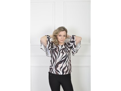 Elegantná blúzka s moderným vlnitým vzorom 22310