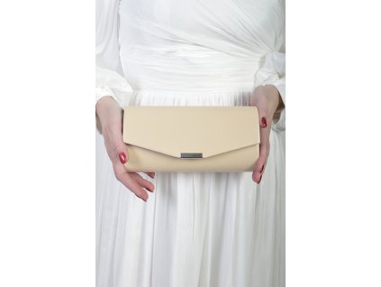 Béžová matná podlhovastá kabelka 22732
