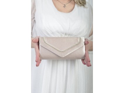 Elegantná spoločenská kabelka s jemným leskom 22733