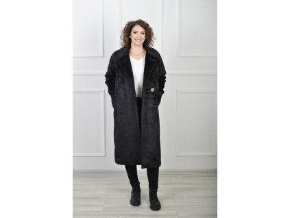 Elegantný zimný kabát s jemným kožušinovým vzhľadom 23048