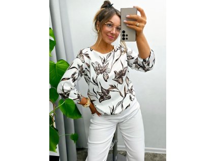 Elegantná blúzka s jemným kvetinovým vzorom 23154