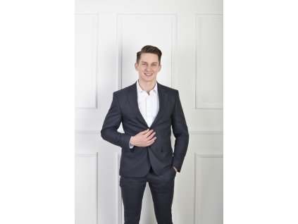 Elegantné pánske sako v modrosivej farbe 23028